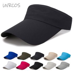 Summer Breathable Air Sun Hats Men Women Adjustable Visor UV Protection Top Empty Solid Sports Tennis Golf Running Sunscreen Cap (Color: Red, size: Adjustable)